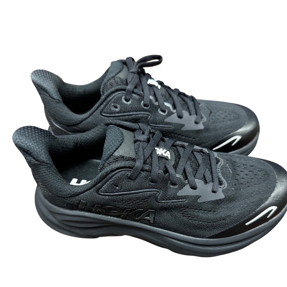 Hoka One One Clifton 9 Big Kids Black Running Shoes 1168860 BBLC 5Y 5MD - Picture 3 of 6